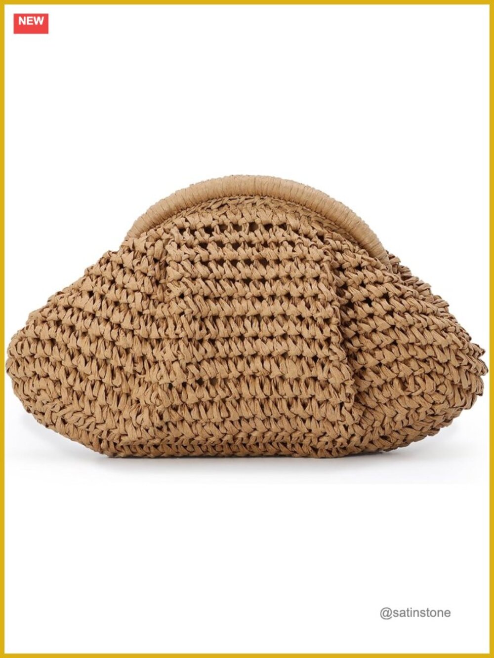 Dumpling Straw Clutch Purse Crossbody Shoulder Handbag Summer Beach Woven Bag - Picture 1 of 7